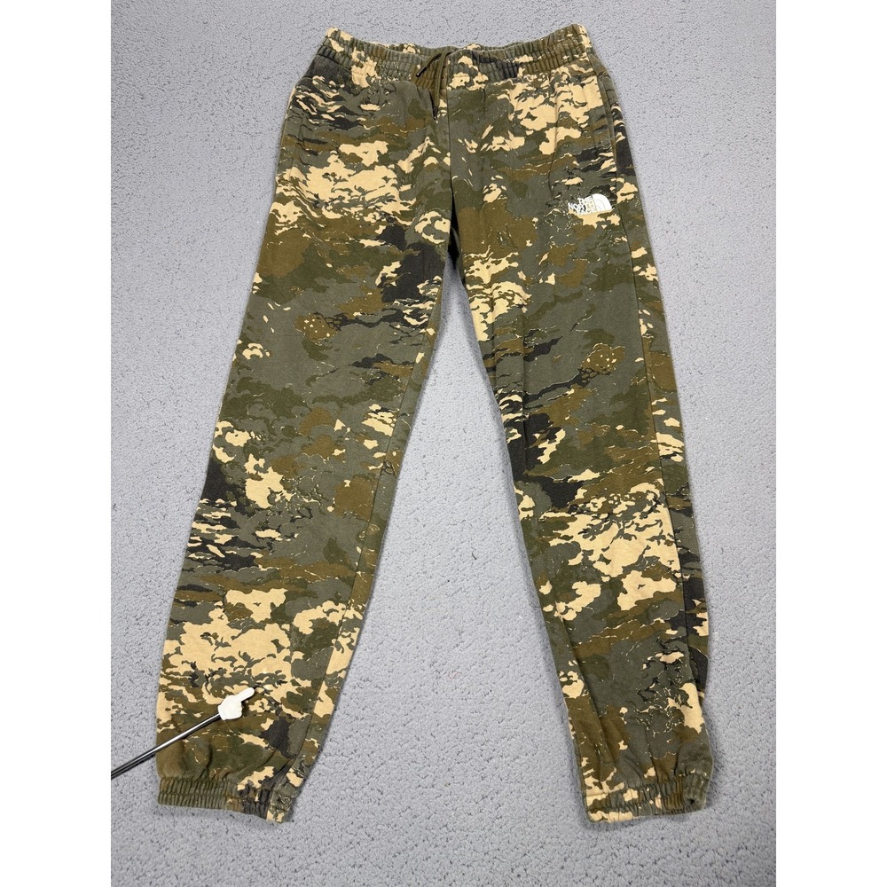 The North Face Sweatpants Mens M Green Camo Fleece Joggers Elastic Cuff NF0A7T4X